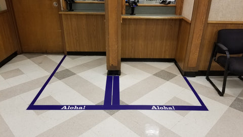 Laminated Floor Vinyl in front of pharmacy at grocery store
