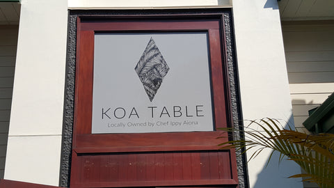 Perforated Window Vinyl Koa Table Big Island Hawaii