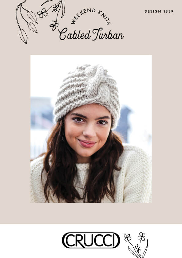 Crucci Knitting Pattern 1839 Cabled Turban - Digital