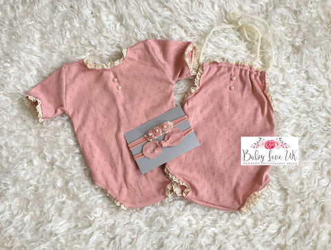 NEWBORN - Dusky Pink Twin Set