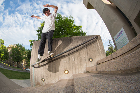 Justin Grzechowiak Backside Smith Grind Ithaca New York Chinner