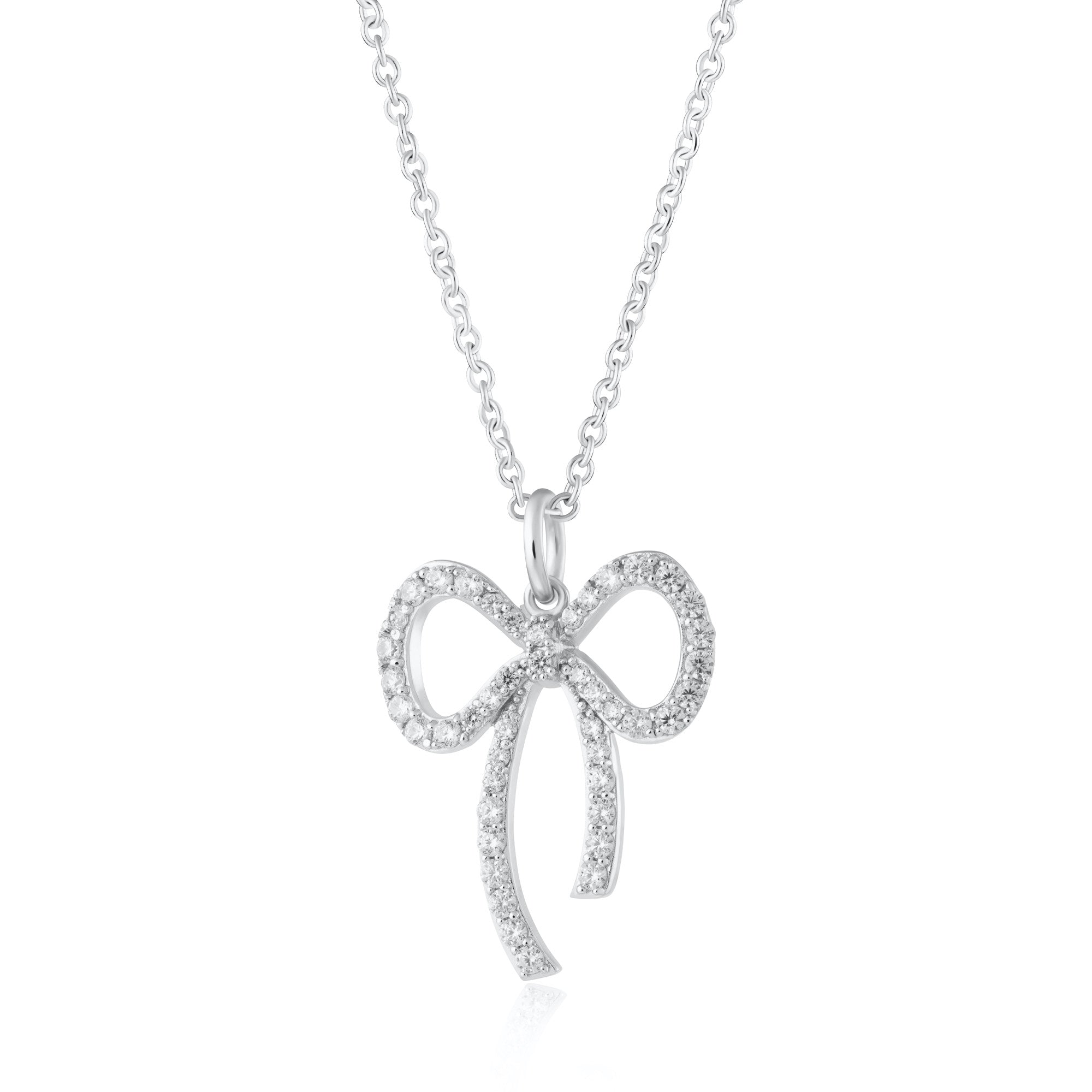 Bow Charm Necklace with Slider Clasp