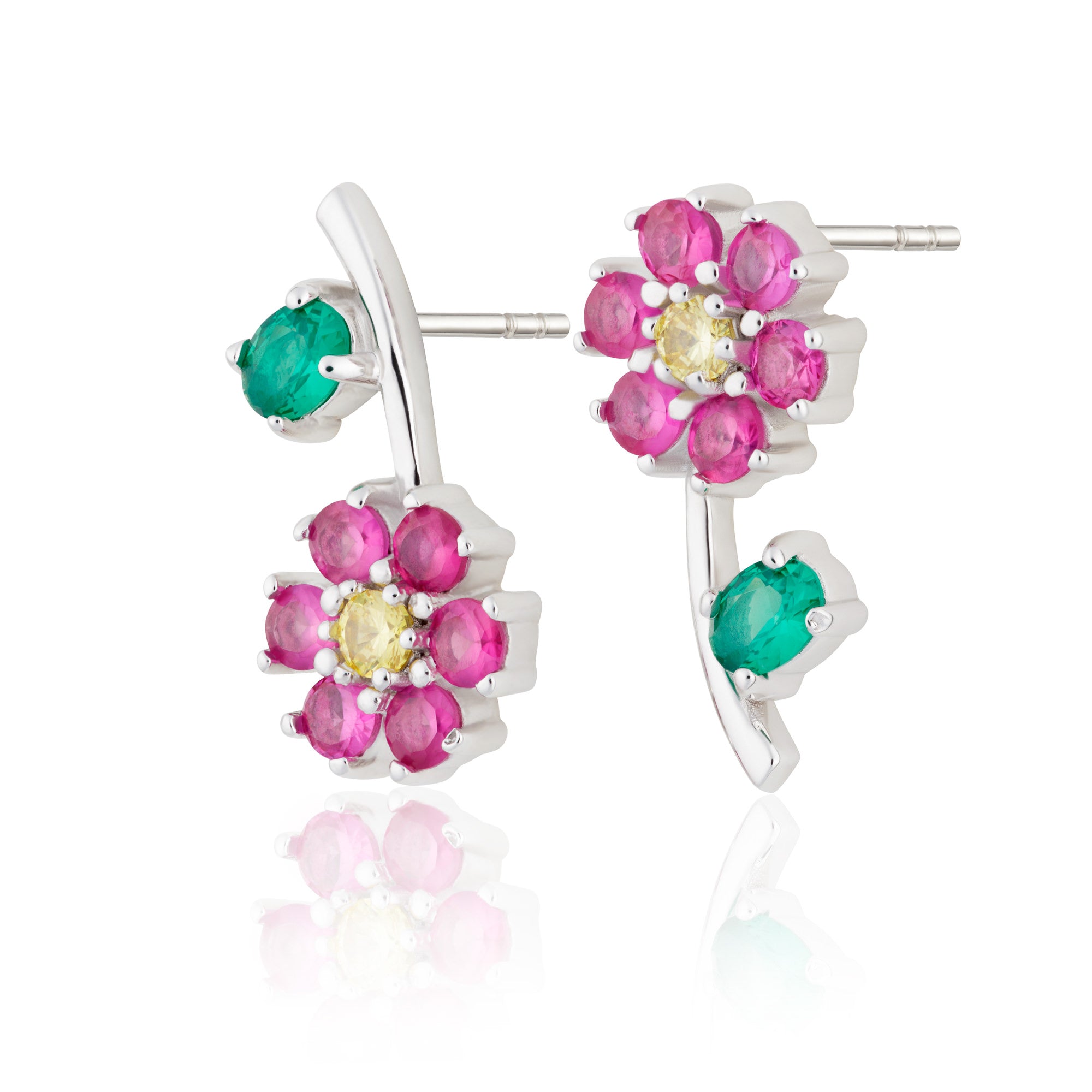 Hannah Martin Mismatched Flower Stud Earrings