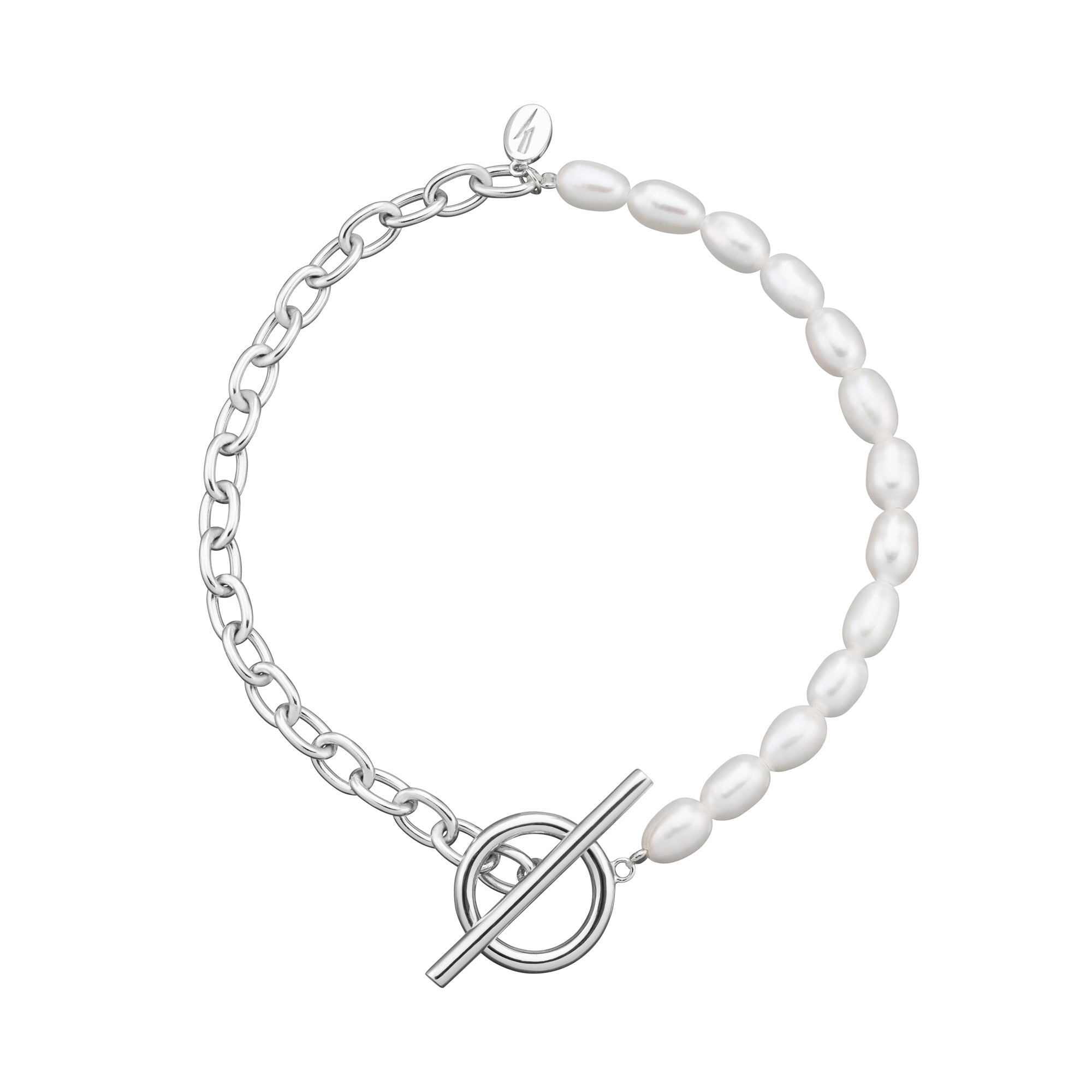 Hannah Martin Pearl and Chain T-Bar Bracelet