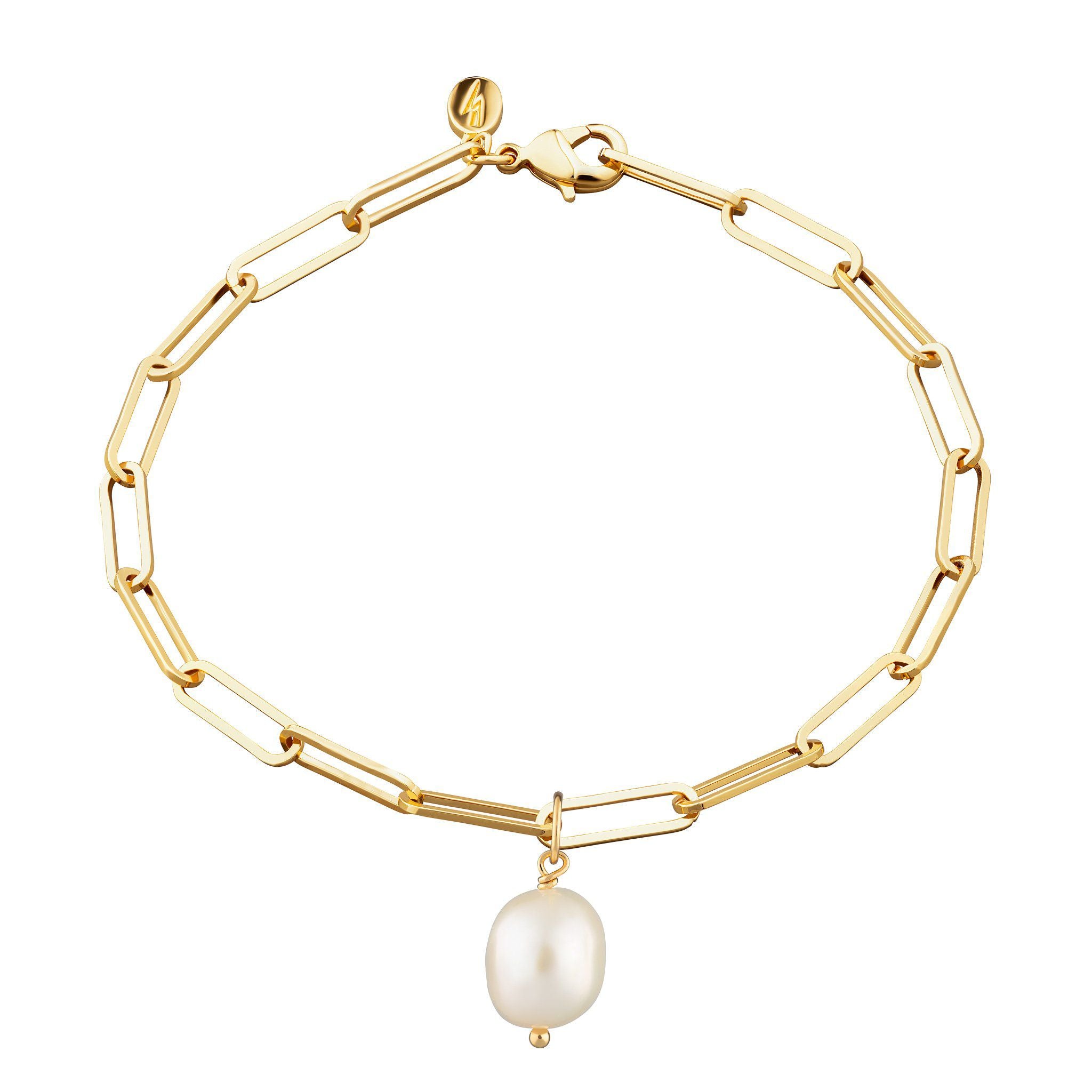 Hannah Martin Long Link Bracelet with Baroque Pearl