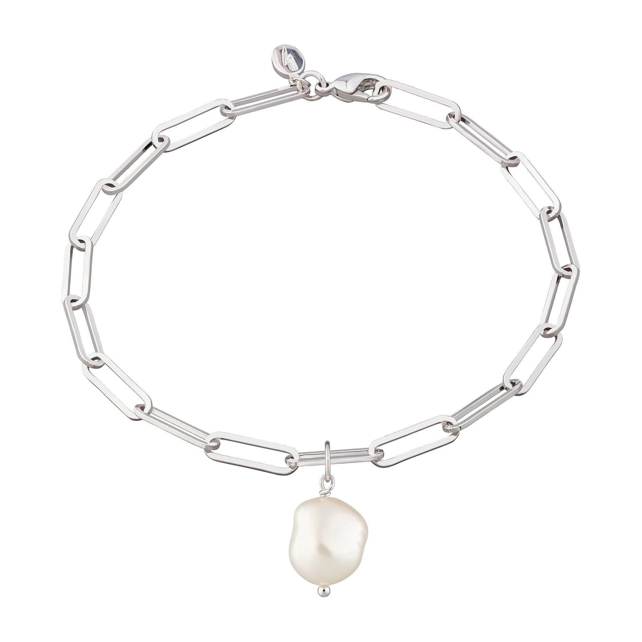 Hannah Martin Long Link Bracelet with Baroque Pearl