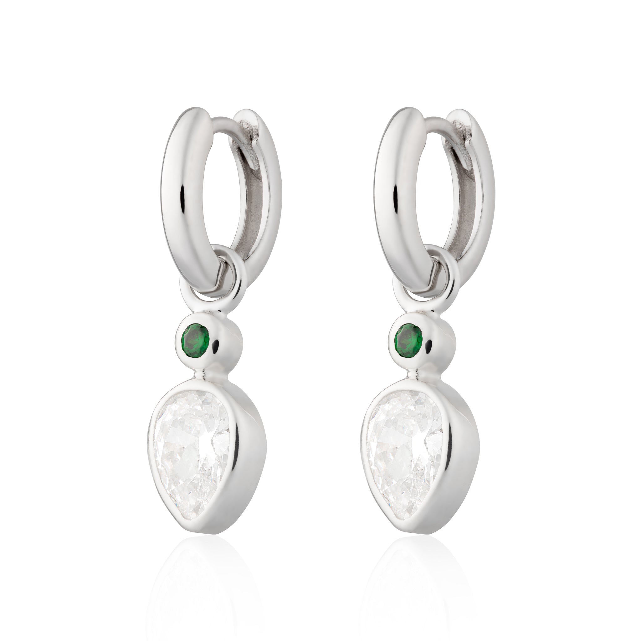 Crocodile Tear Charm Hoop Earrings