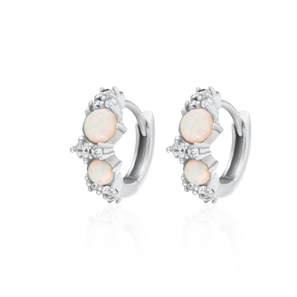 Hannah Martin Pink Opal Huggie Earrings