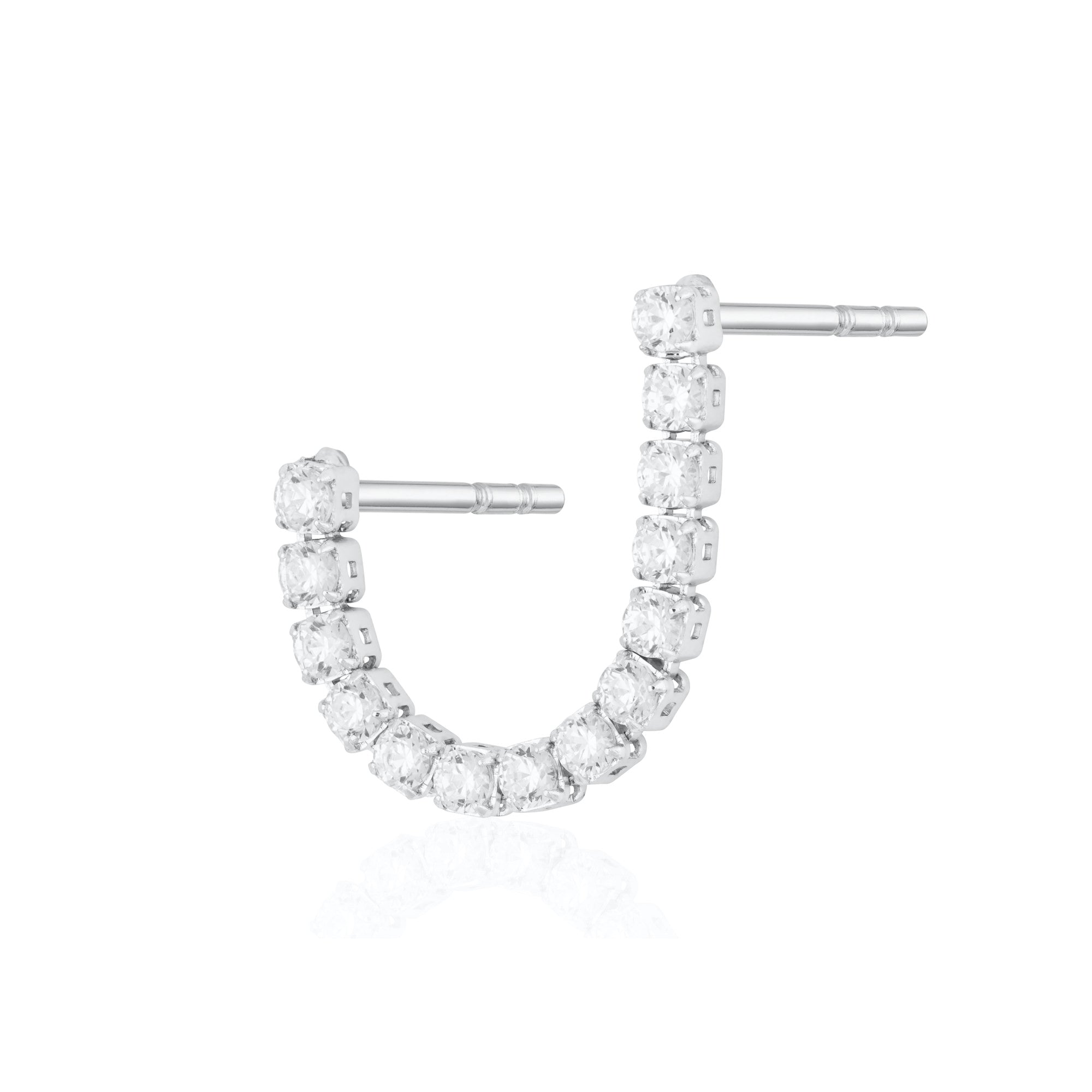 Tennis Chain Double Stud Single Earring