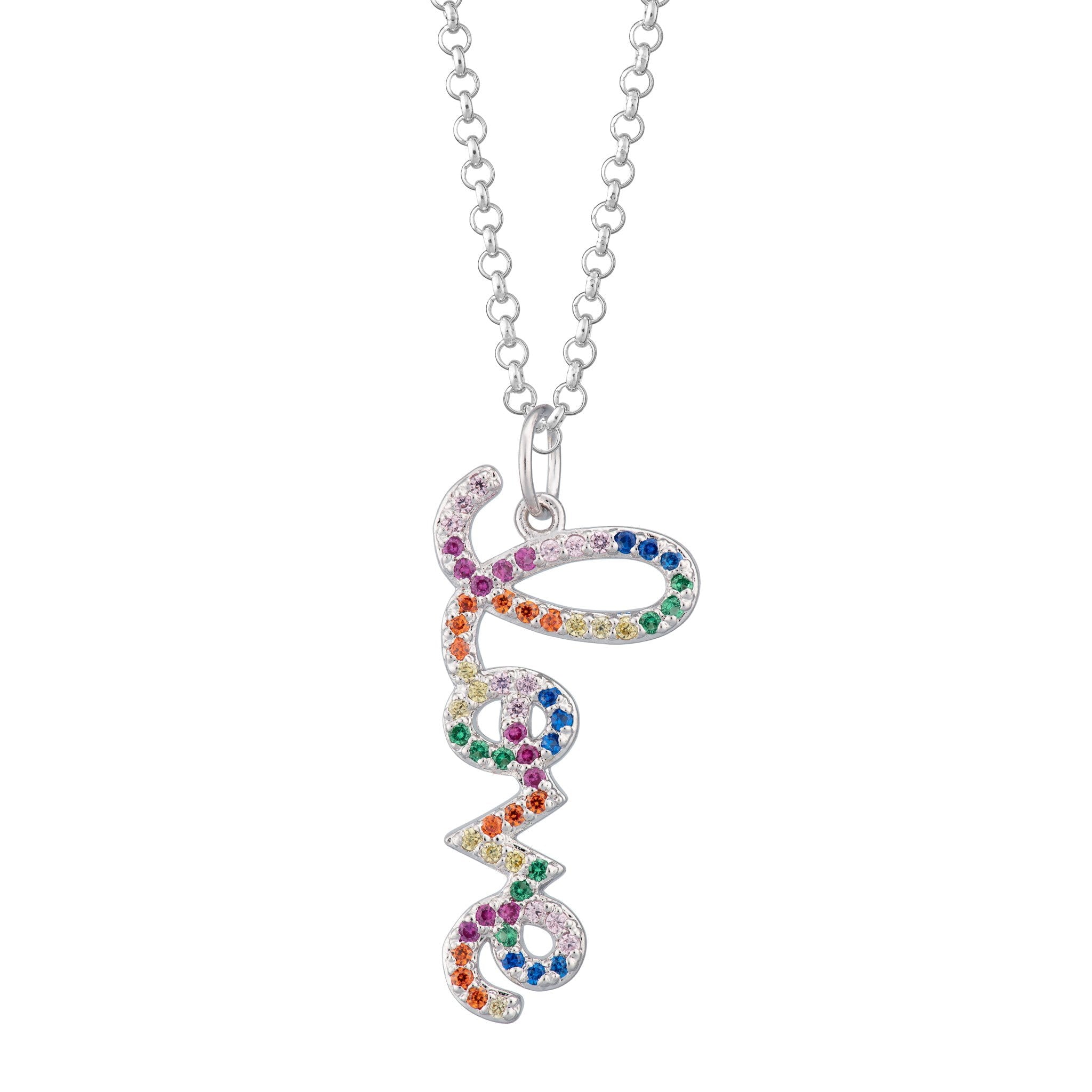 Rainbow Love Necklace with Slider Clasp
