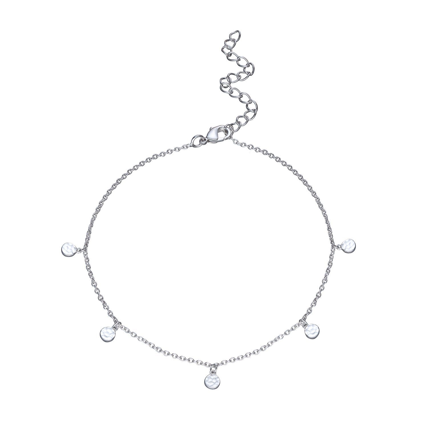 Anklet with Hammered Discs