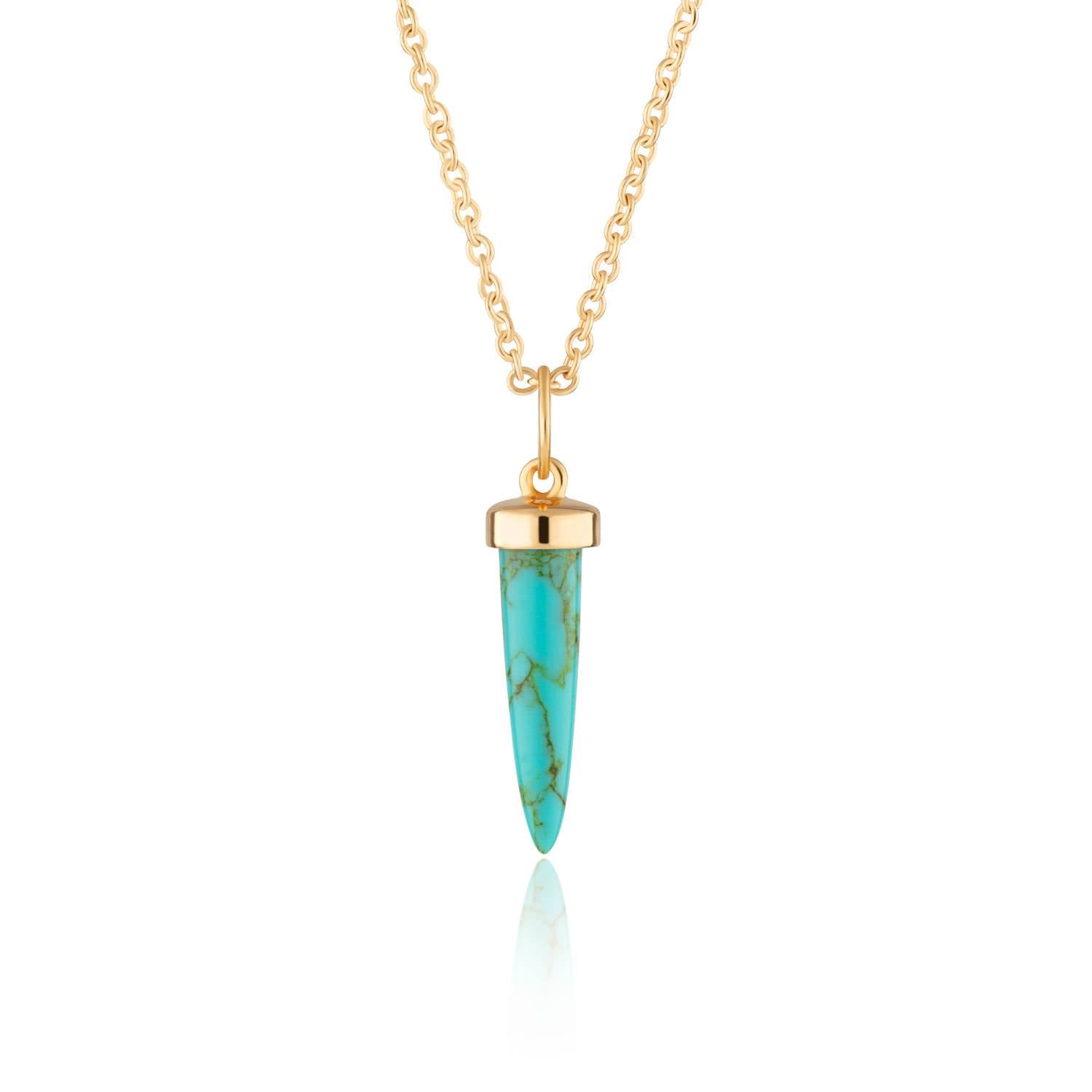 Turquoise Spike Necklace with Slider Clasp