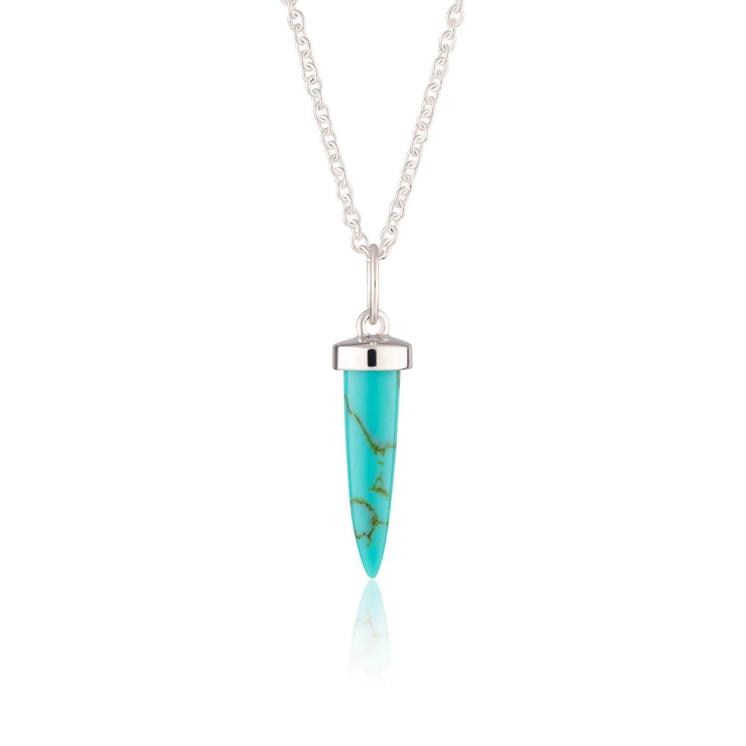 Turquoise Spike Necklace with Slider Clasp