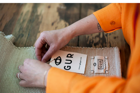 Handmade labels at Rug by GUR