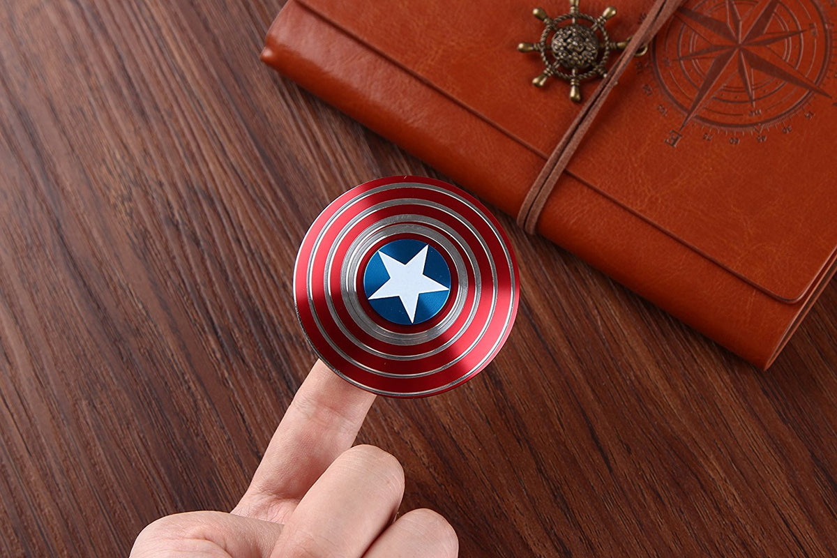 Captain America Spinner Metall Herumzappeln Spielzeug Glatte Oberfläche Finish 