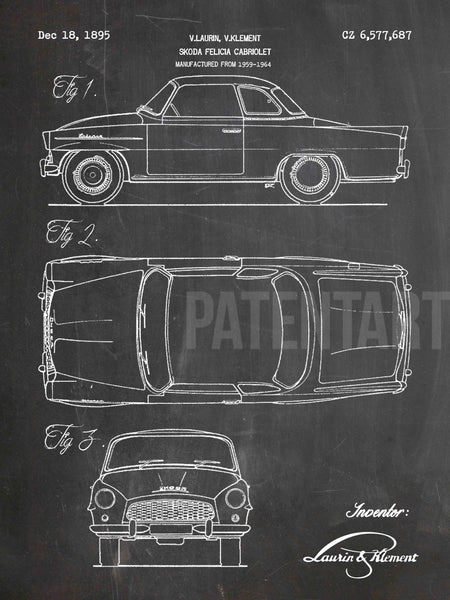 Skoda-Felicia-Cabrio-1963-obraz-patentart-darcek-na-mieru-platno