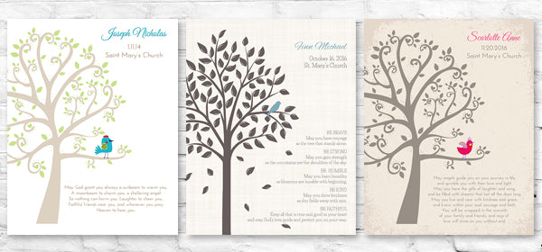 Personalized Baptism Tree Prints