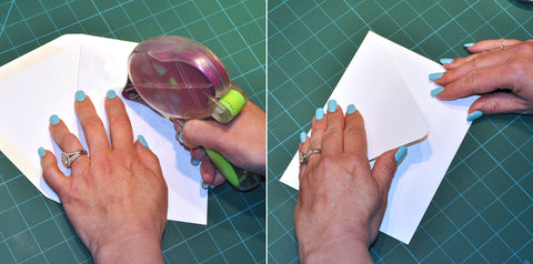 Put adhesive strip on edge of envelope liner