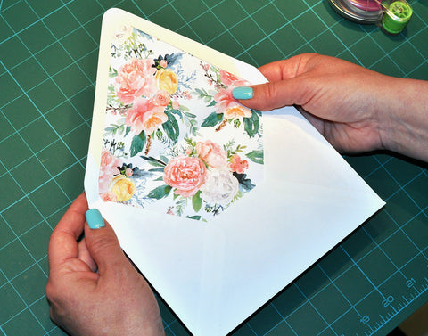 Open A7 Envelope with Floral Liner