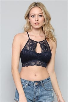 high neck keyhole bralette