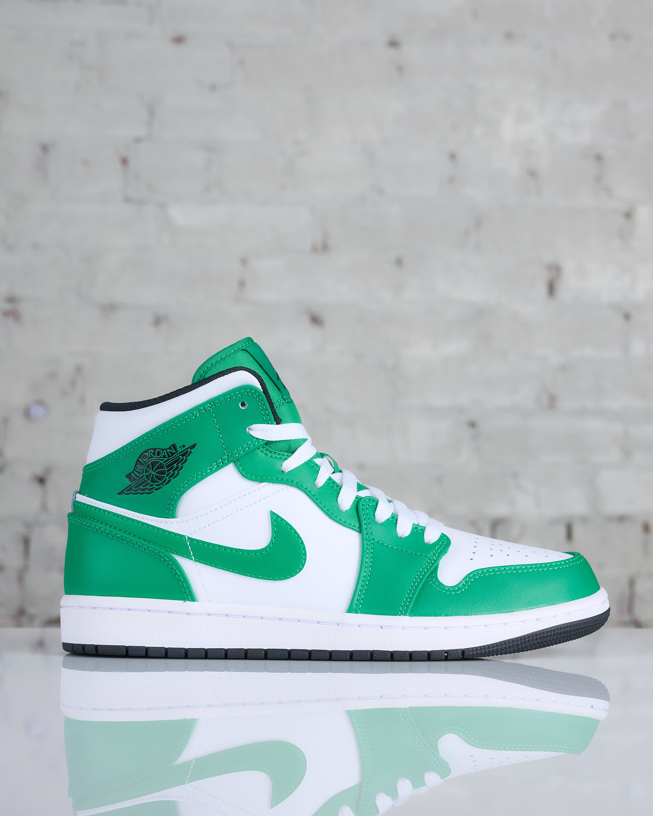 Nike Men's Air Jordan 1 Mid Lucky Green/Black-White