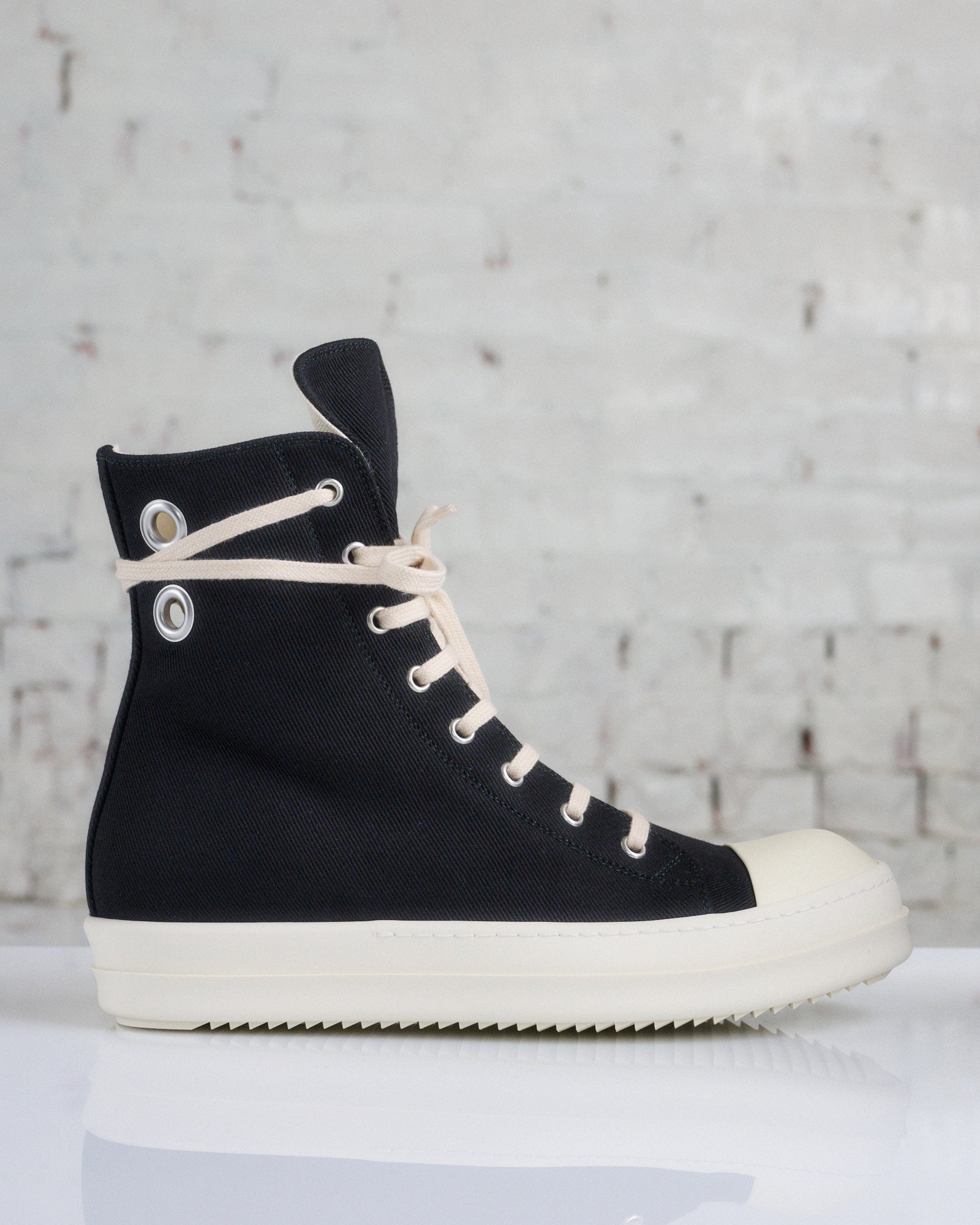 Rick Owens DRKSHDW Gimp Eyelet Sneaks 13oz Denim Black/Milk