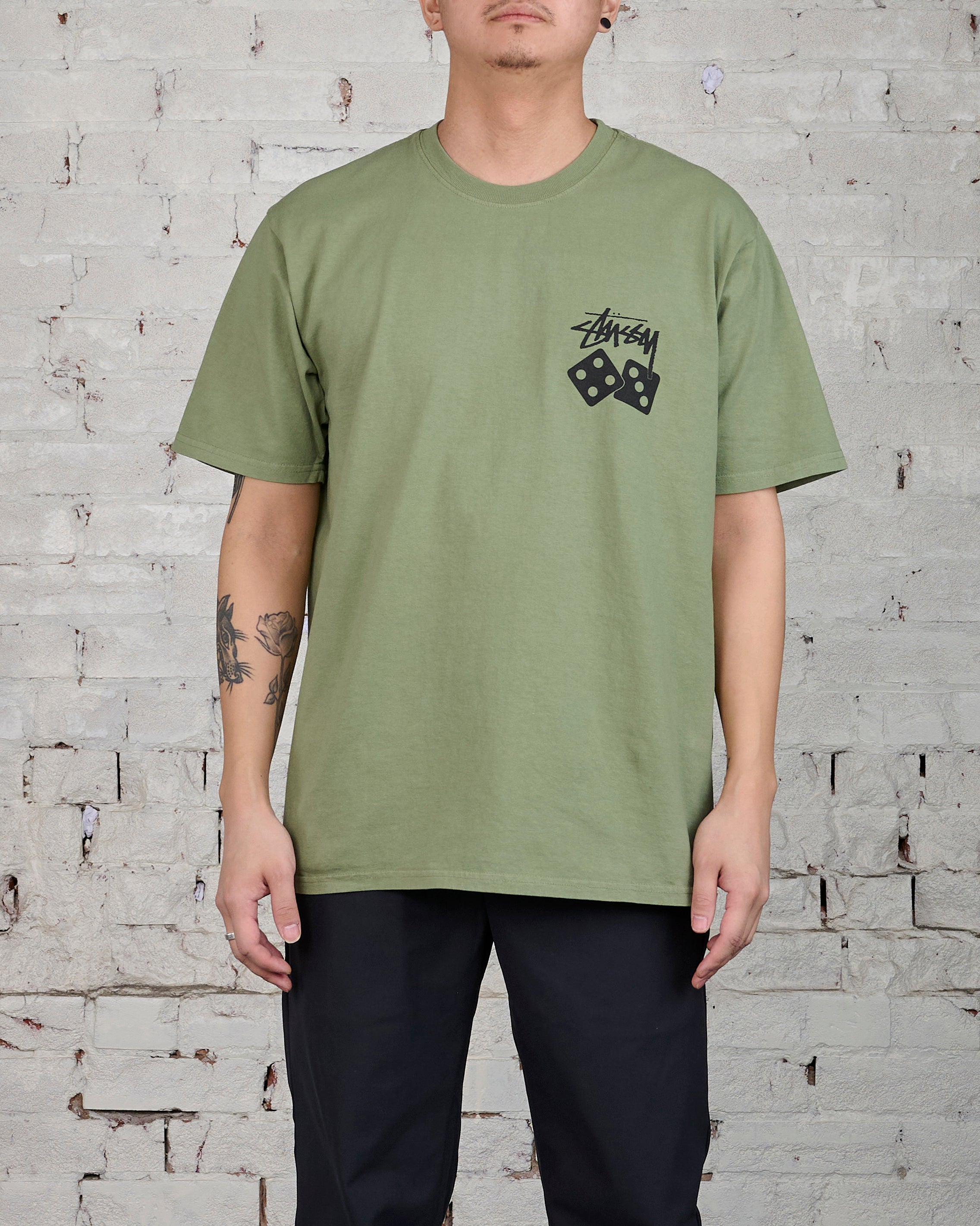 Stussy Dice Pigment Dyed T-Shirt Artichoke