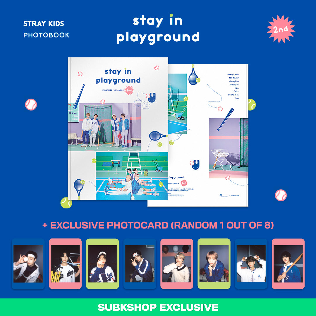 STRAY KIDS 2ND PHOTOBOOK - STAY IN PLAYGROUND + EXCLUSIVE PHOTOCARD
– SubK Shop
