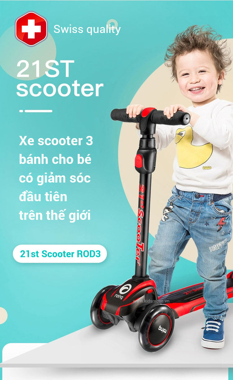 xe trượt scooter 3 bánh cho bé 21st scooter ROD3 2019