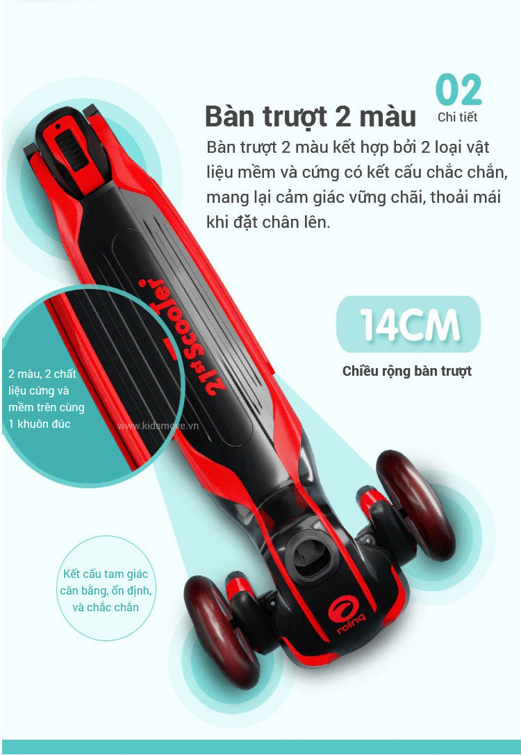 Xe trượt scooter 3 bánh cho bé 21st Scooter ROD3 2019