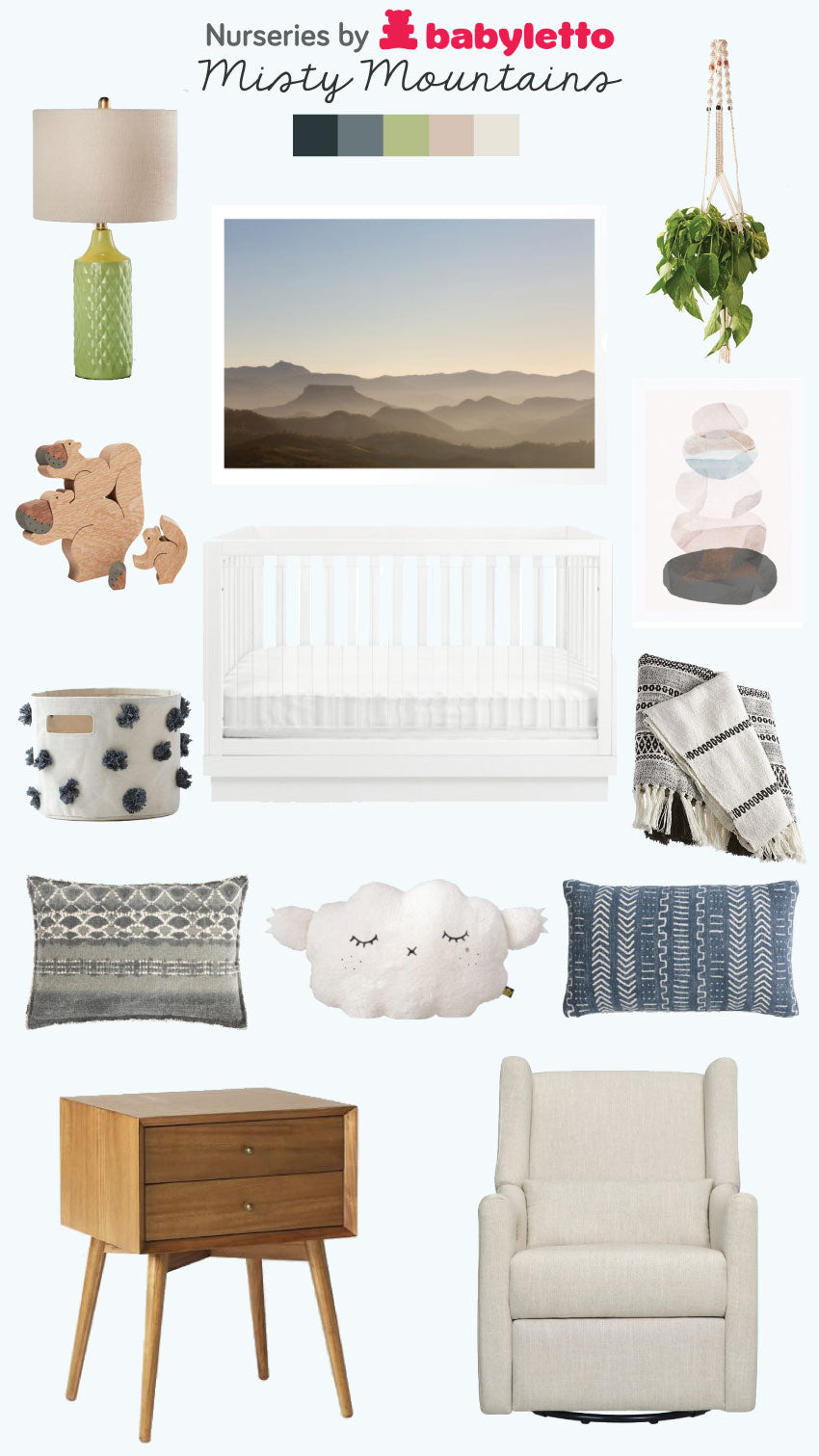 misty mountains babyletto nursery styleboard