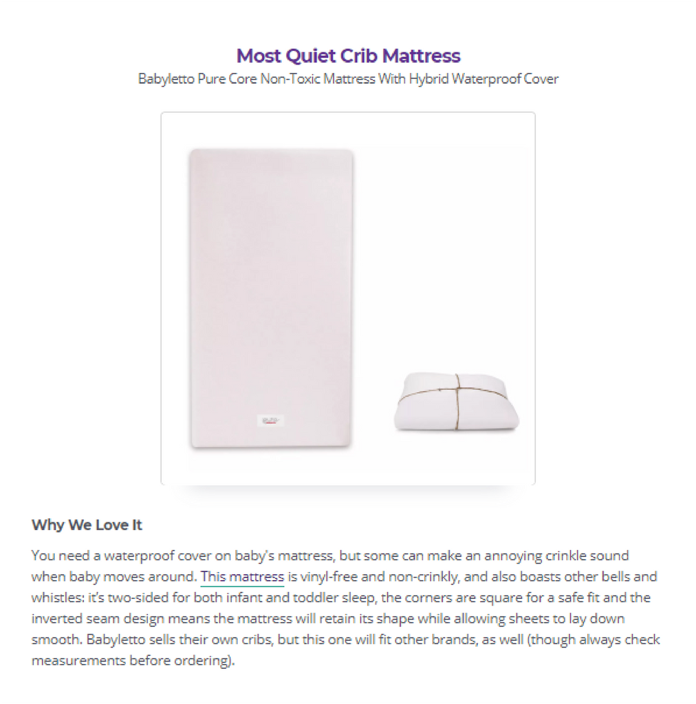 Whattoeexpect.com Best Mattresses 2020 - Babyletto Pure Core Mattress