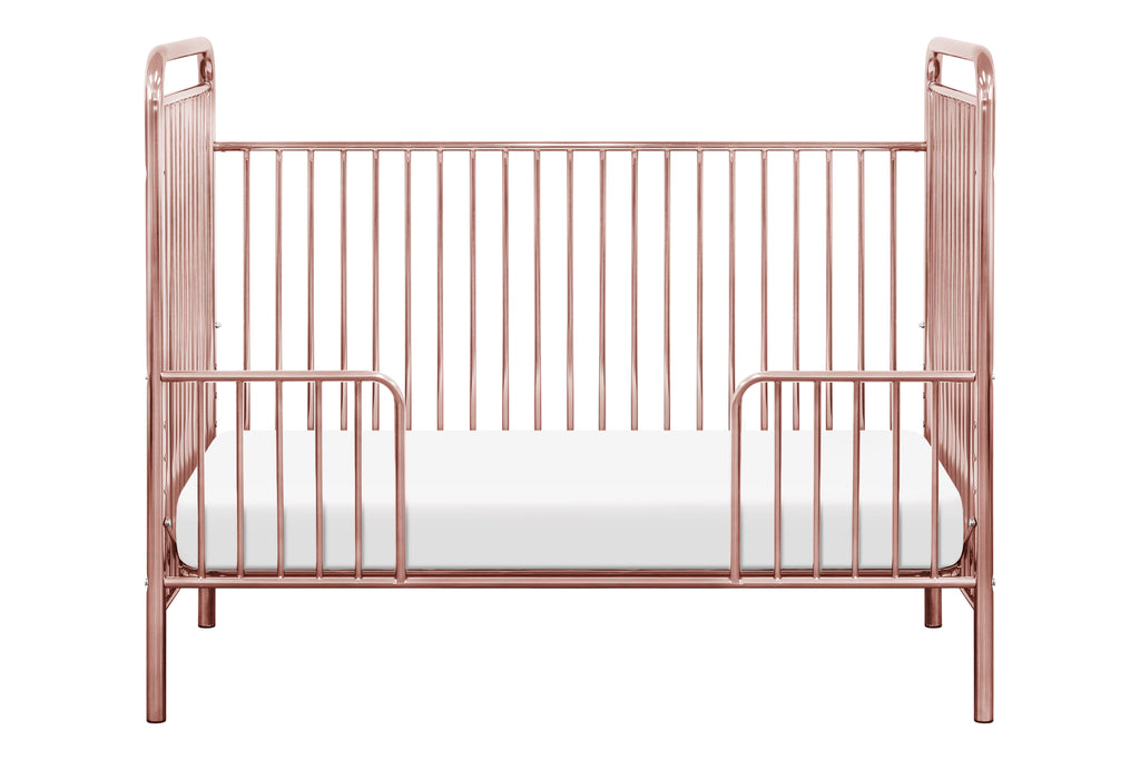 M15201PCRO,Jubilee 3-in-1 Convertible Metal Crib in Pink Chrome