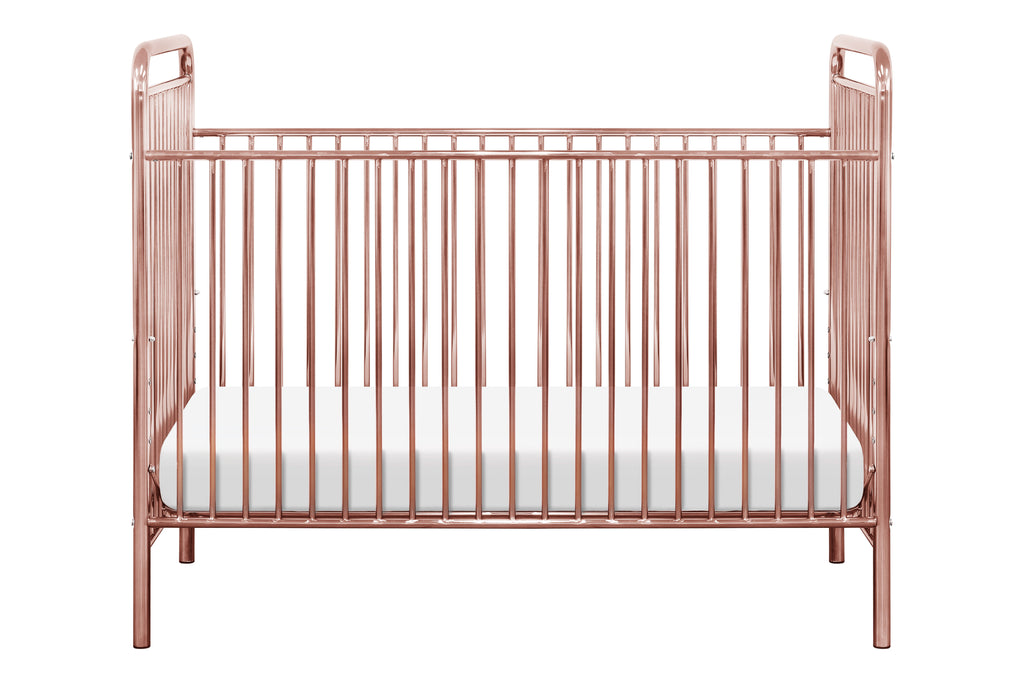 M15201PCRO,Jubilee 3-in-1 Convertible Metal Crib in Pink Chrome