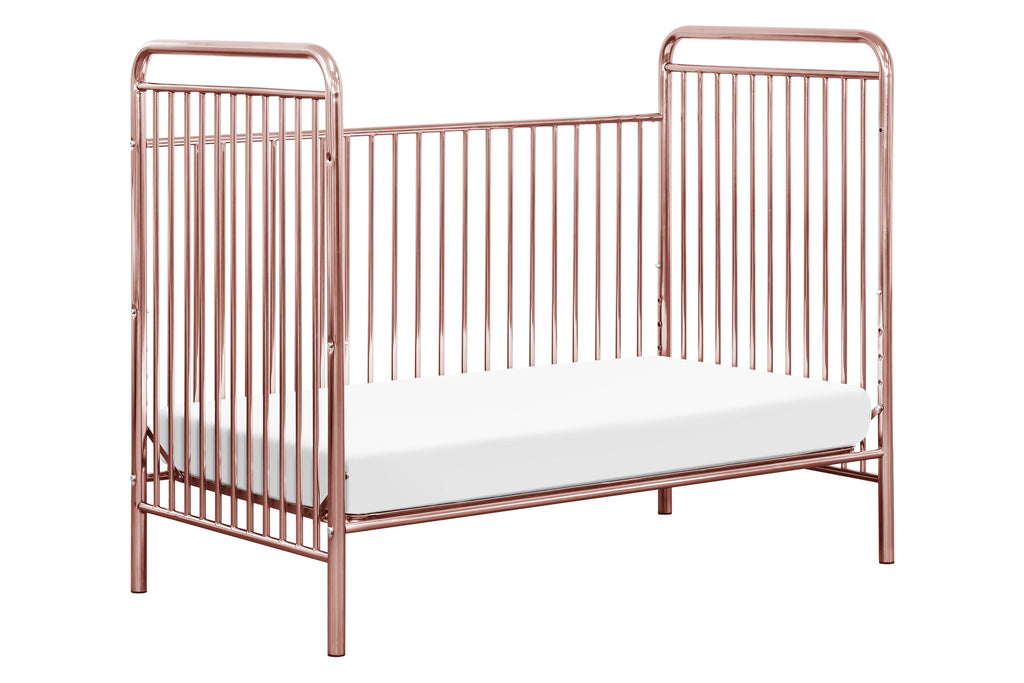 M15201PCRO,Jubilee 3-in-1 Convertible Metal Crib in Pink Chrome