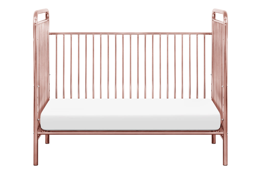 M15201PCRO,Jubilee 3-in-1 Convertible Metal Crib in Pink Chrome