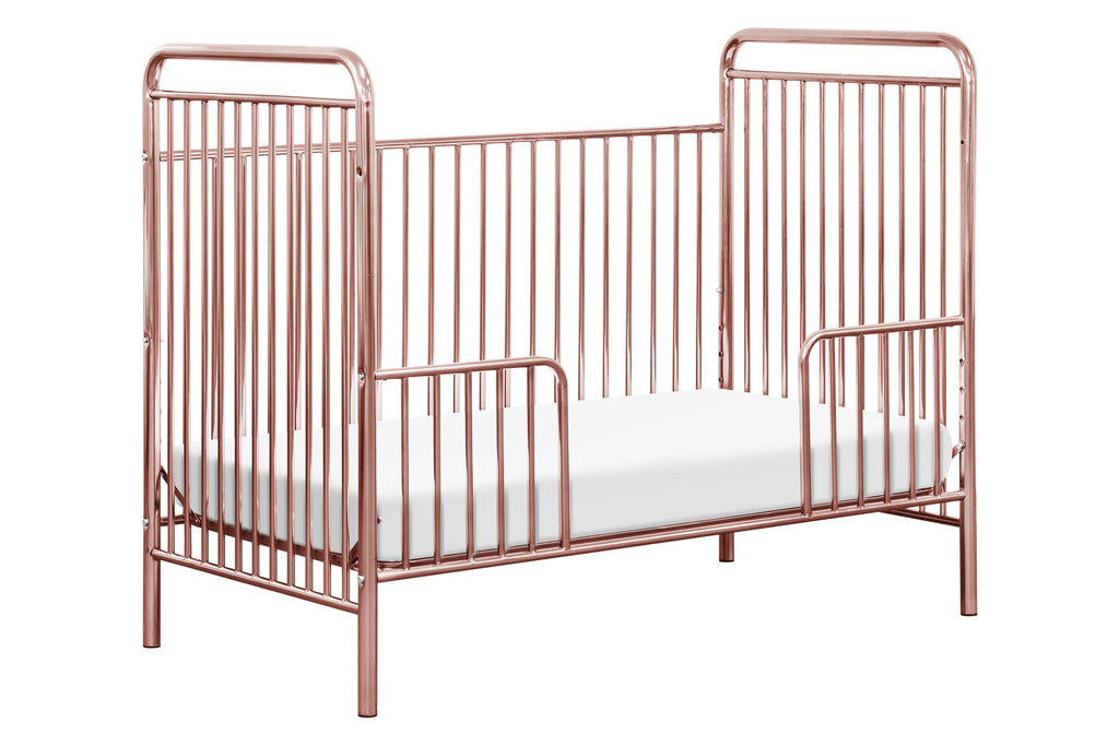 M15201PCRO,Jubilee 3-in-1 Convertible Metal Crib in Pink Chrome