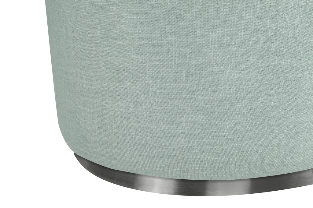 M10185SF,Tuba Gliding Ottoman in Seafoam Fabric