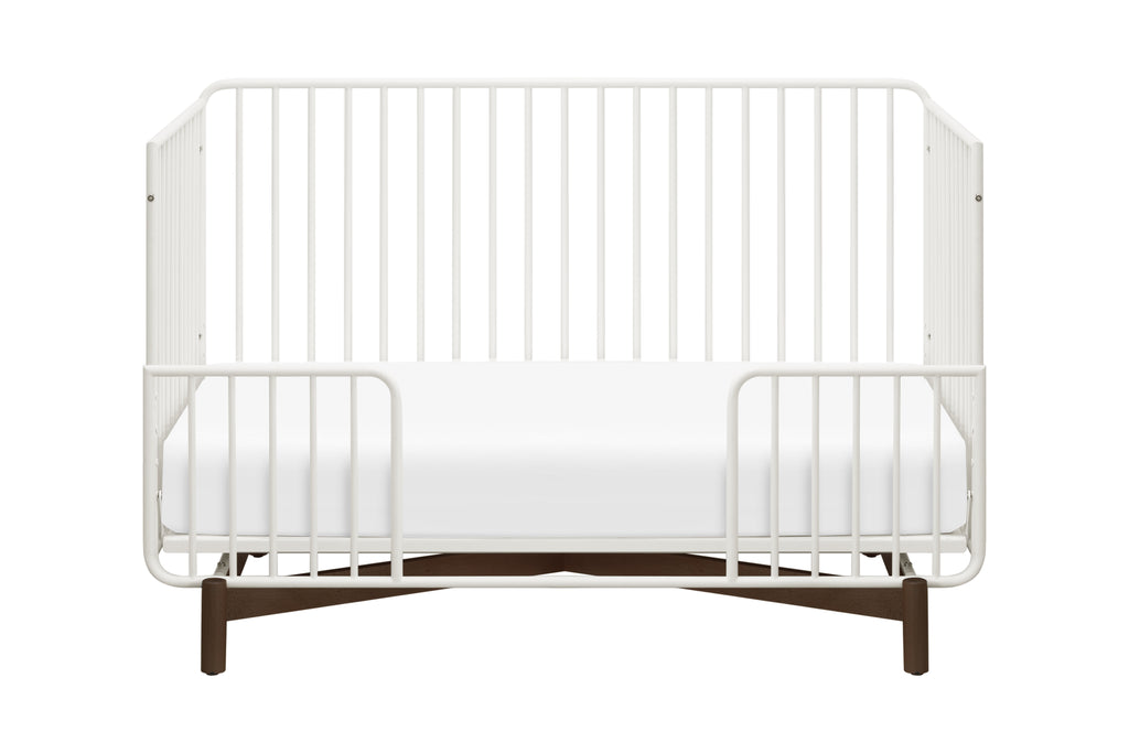 M15101RWL,Bixby Metal Crib with Toddler Bed Conversion Kit in Warm White/Walnut Stain