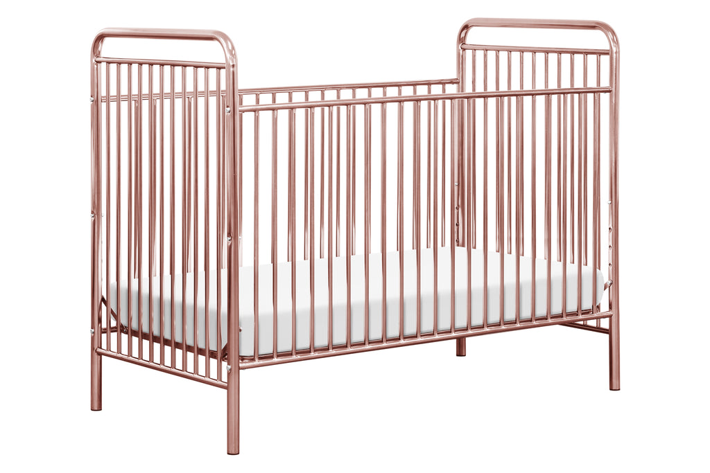 M15201PCRO,Jubilee 3-in-1 Convertible Metal Crib in Pink Chrome