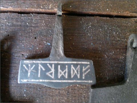 Mjolnir silver inlaid