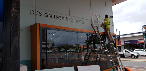 Installation of cut out lettering and LED illuminated signage Butler WA