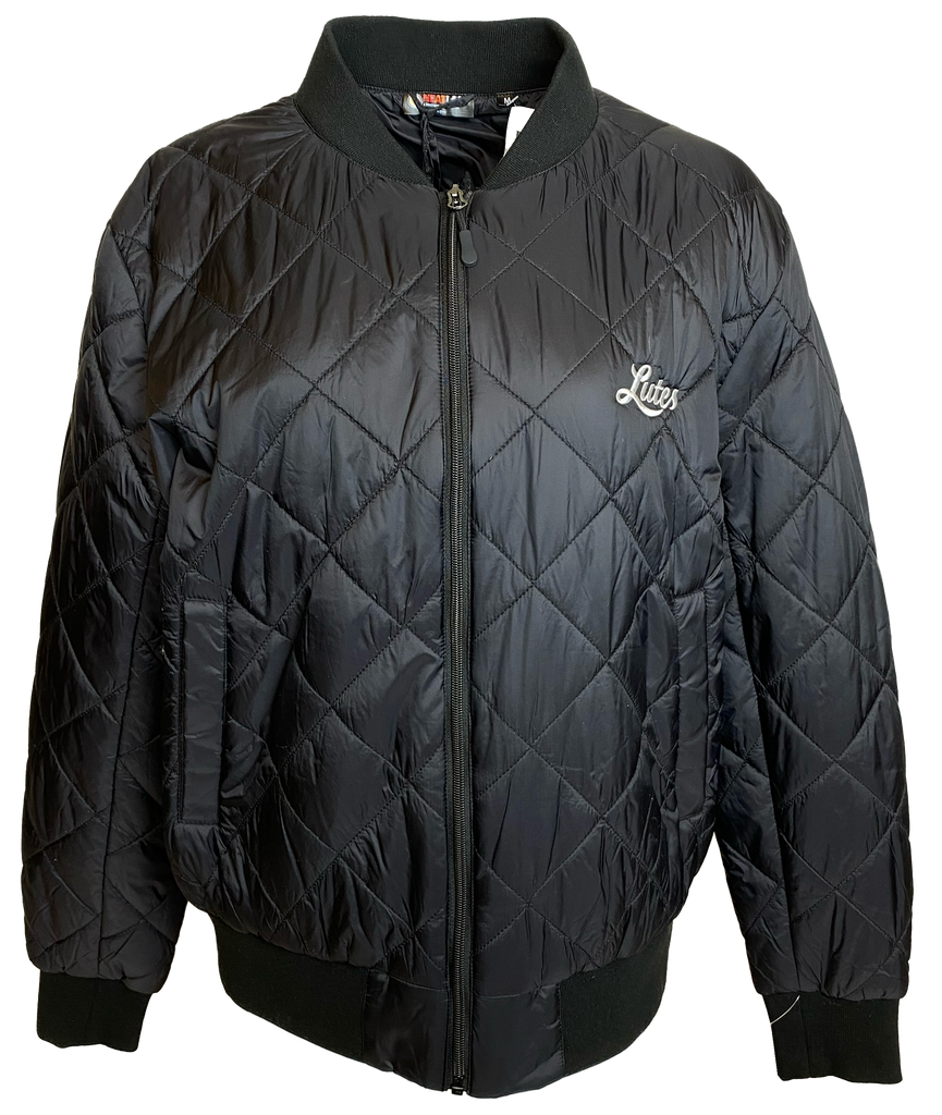 Mens Cursive Lutes Quilted Packable Bomber Lute Locker