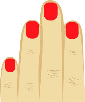 image of a hand wearing red manicure