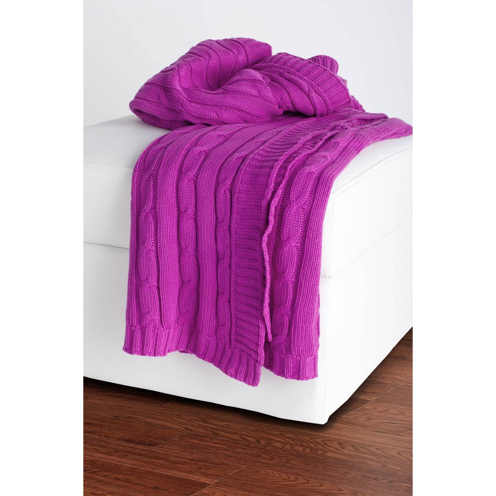 Rizzy Home Throw in Raspberry