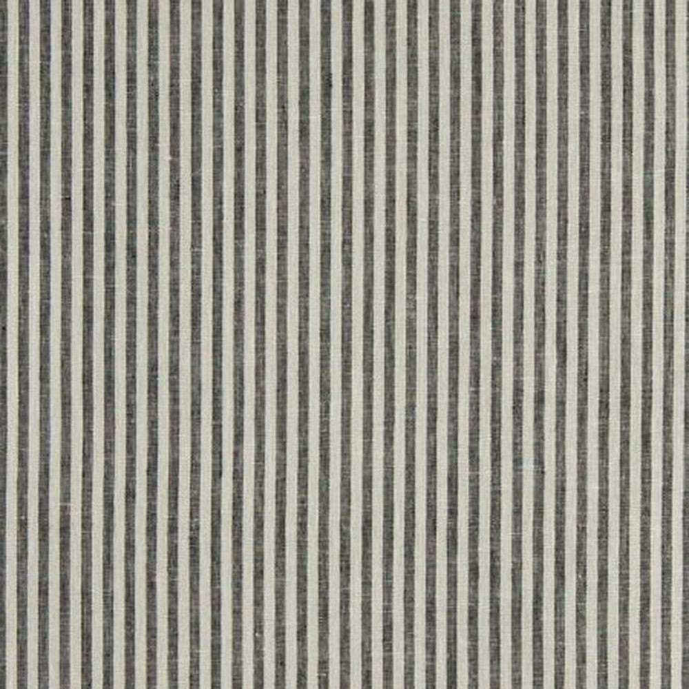 Clarke & Clarke Fabric by the Yard: Bitty Linen Stripe in Charcoal