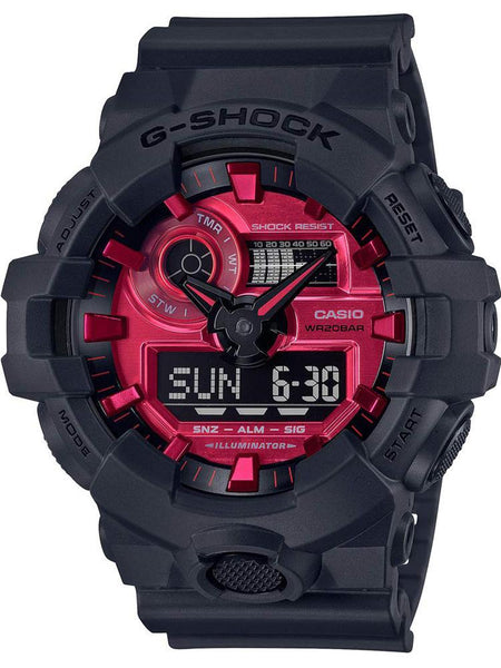Casio G-Shock ADRENALIN RED Series Mens Black/Red Ana-Digi Sports Watch GA700AR-1AB