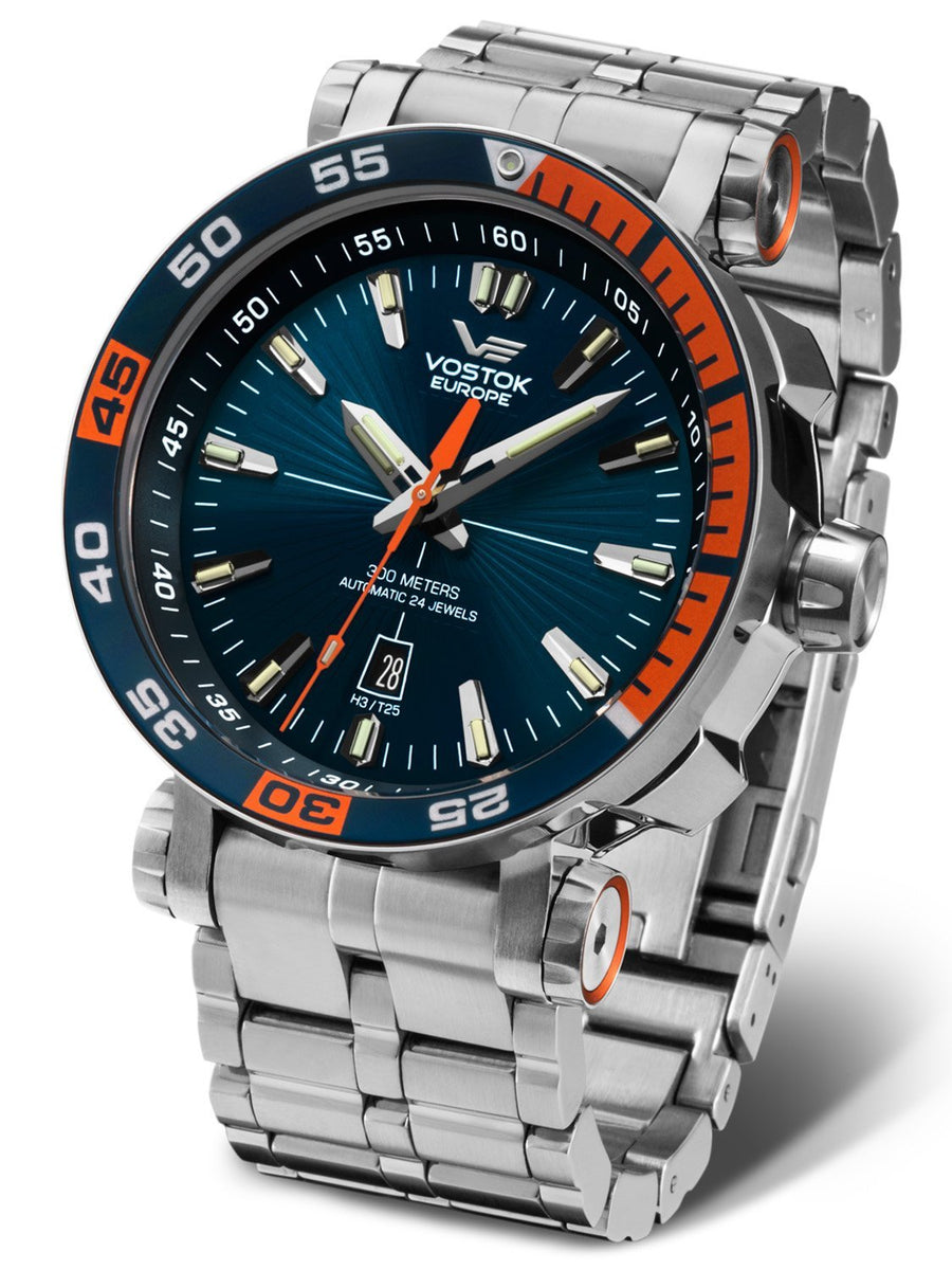 Vostok-Europe ENERGIA 2 Men's Blue Orange Diver Watch NH35-575A279B