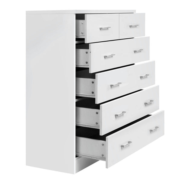 6 Drawer Tallboy Bedroom Storage White Jvees