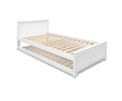 King Single Wooden Bed Frame Trundle Jvees